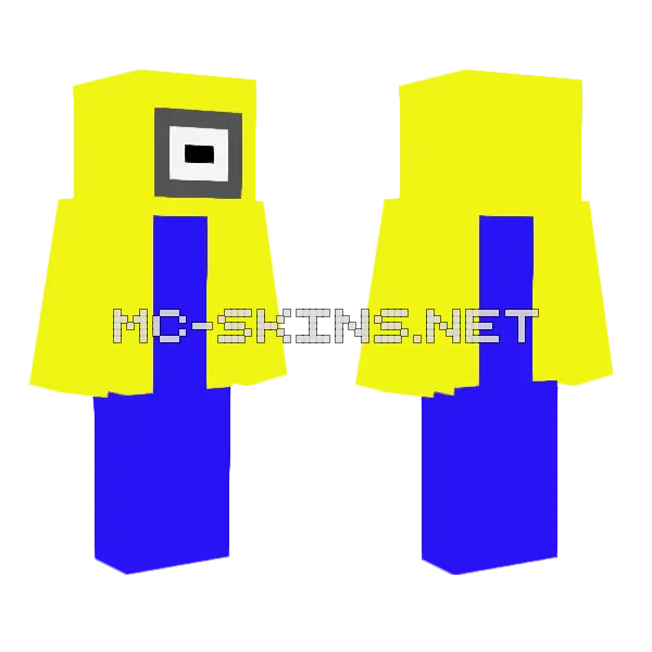 Minion Minecraft skin, front and back