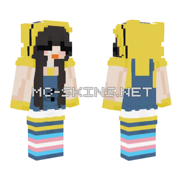 Minion Girl Trans Minecraft skin, front and back