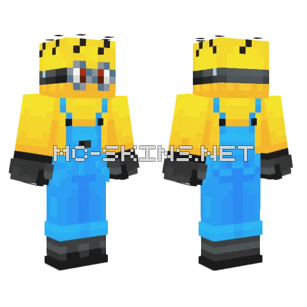 Minion With Two Eyes Minecraft skin, front and back