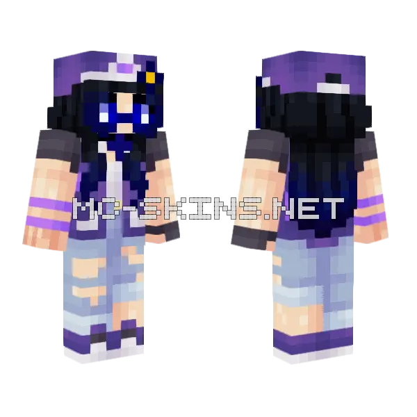 Miniya Pokemon Trainer Outfit Minecraft skin, front and back
