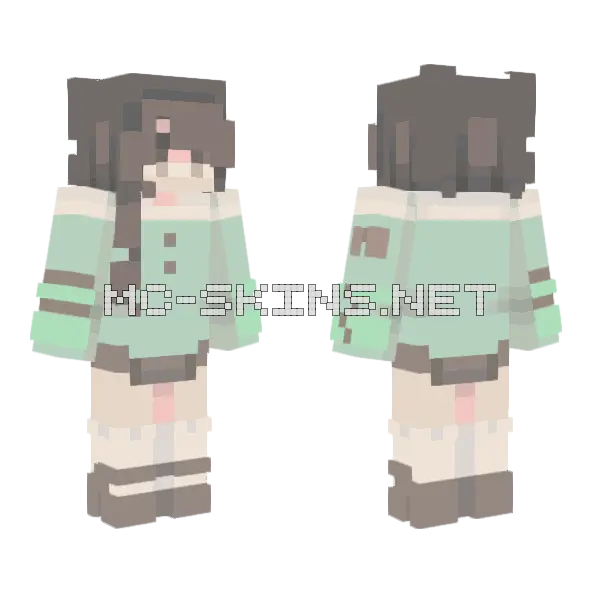 Mint Choc Chip Trade Minecraft skin, front and back