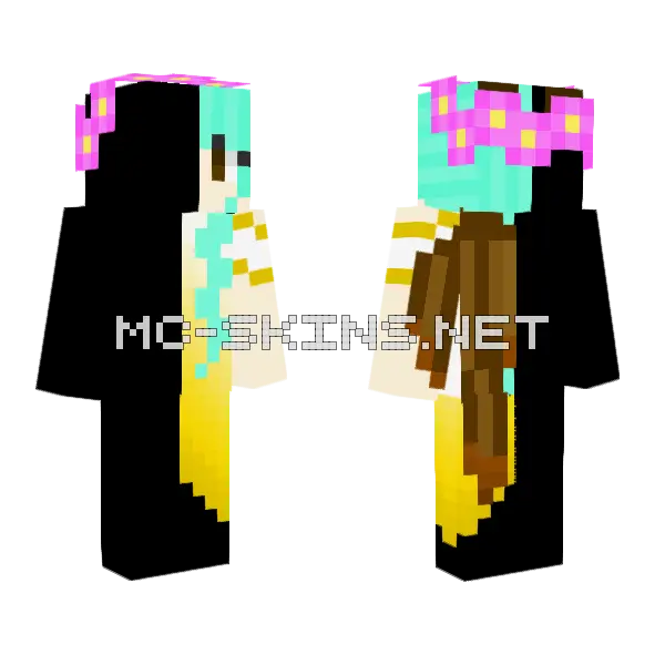Mint Chocolate Chip Minecraft skin, front and back
