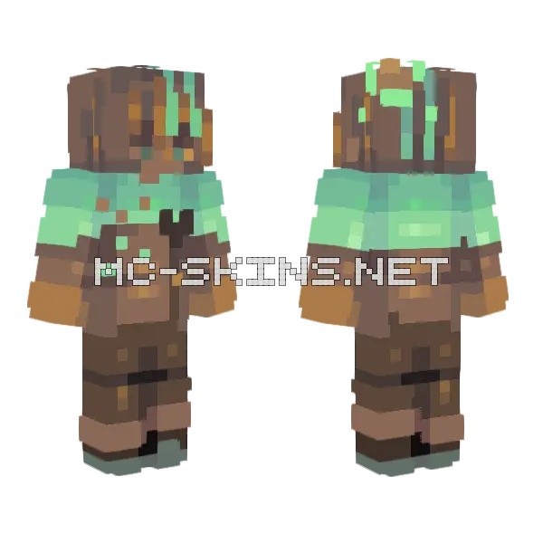 Mint Chocolate Ice Cream Boy Minecraft skin, front and back