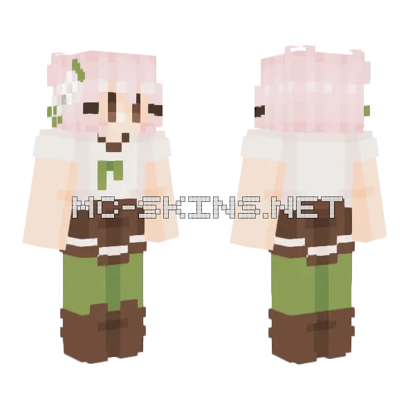 Mint Cocoa Minecraft skin, front and back