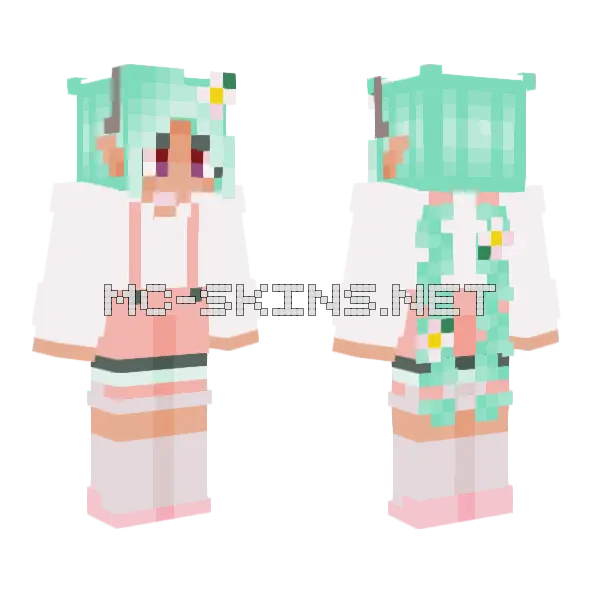 Mint Green Elf Girl, front and back