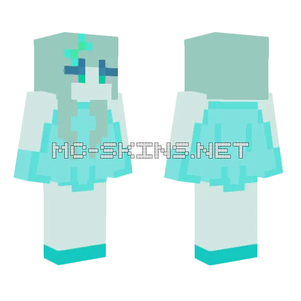 Mint Ice Block Minecraft skin, front and back