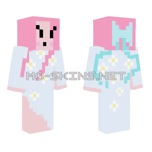 Mint Lemon Minecraft skin, front and back