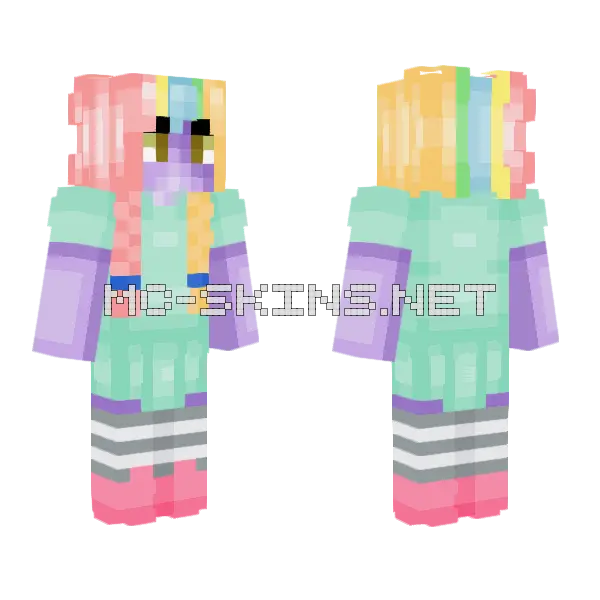 Mint Sugarstar Minecraft skin, front and back