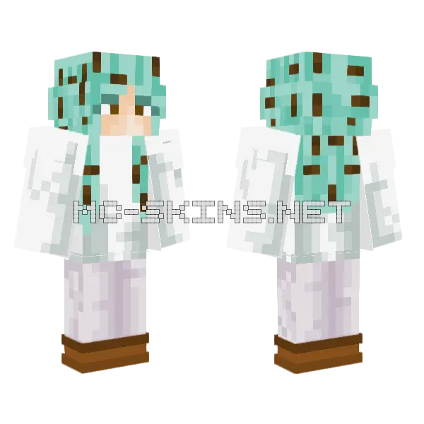 Minty Arctic Girl Minecraft skin, front and back