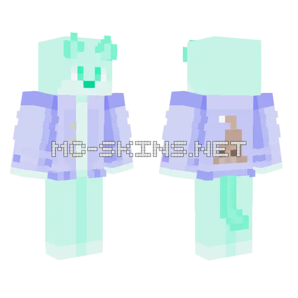 Minty Kitty Pajamas Minecraft skin, front and back