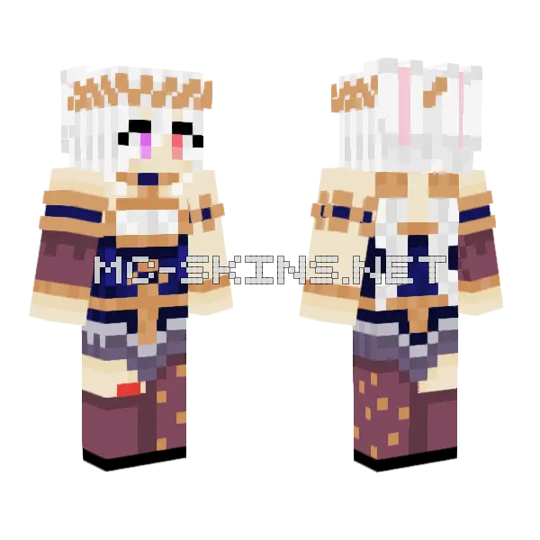 Mioshi Bunny Girl Minecraft skin, front and back
