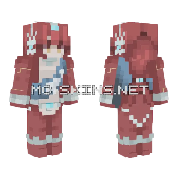 Mipha Breath Of The Wild Minecraft skin, front and back