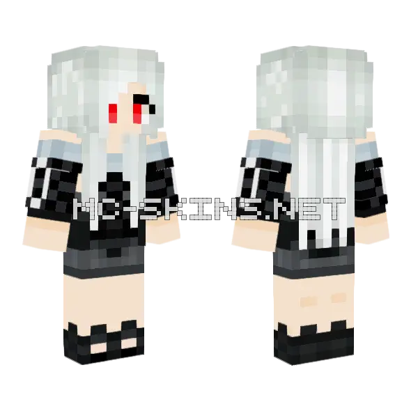 Mira White Hair Minecraft skin, front and back