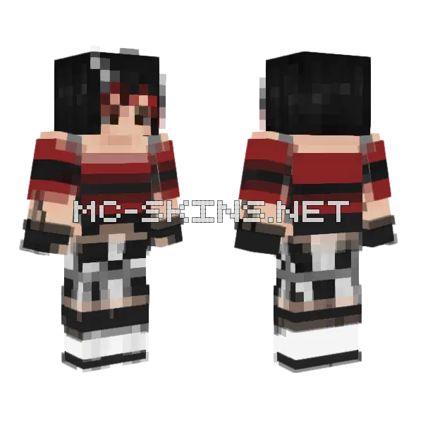 Misaki Katsuo Minecraft skin, front and back