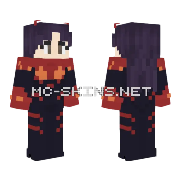 Misato Katsuragi Plug Suit Minecraft skin, front and back