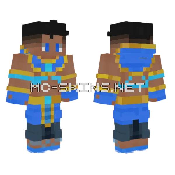 Misireymen Blue Outfit Minecraft skin, front and back