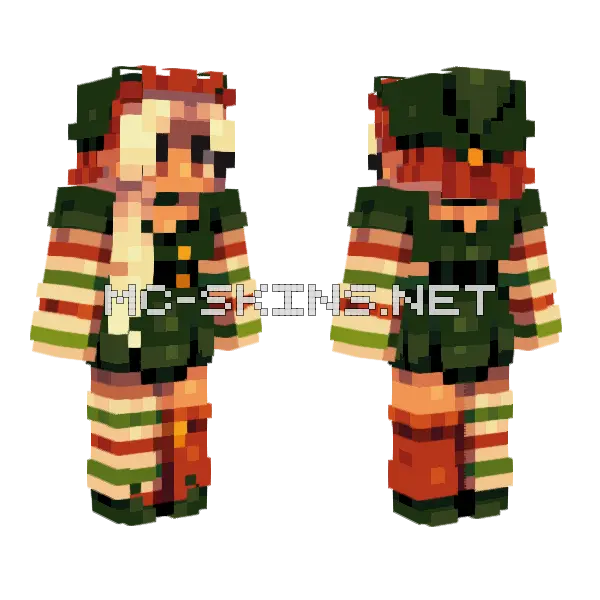 Mistletoe RCE Minecraft skin, front and back