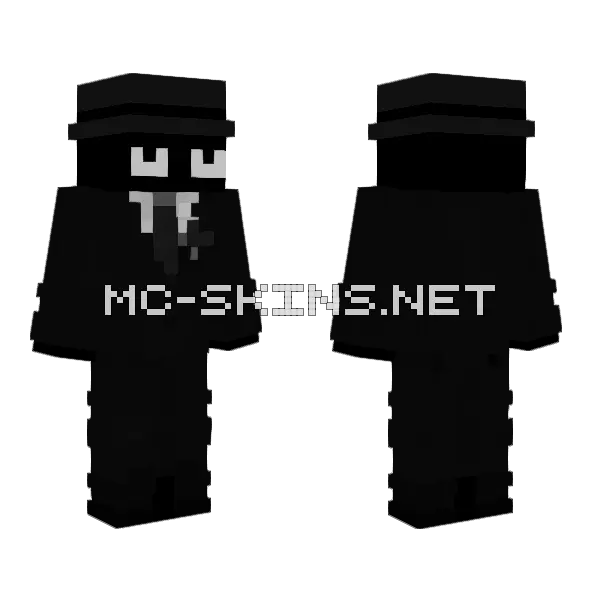 Mixuy Black Suit Minecraft skin, front and back