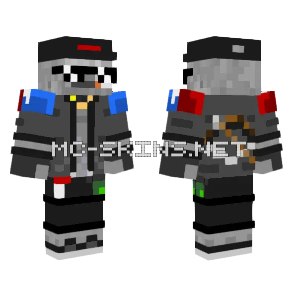 MLG Skeleton Minecraft skin, front and back