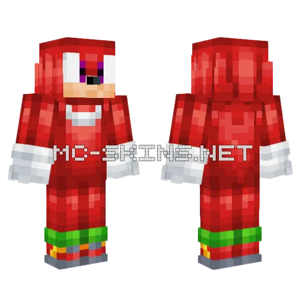 Modern Knuckles Happy Minecraft skin, front and back