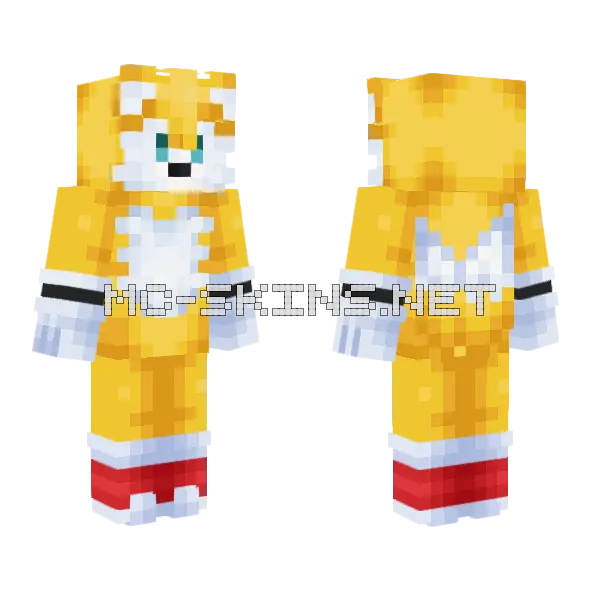 Modern Tails Minecraft skin, front and back