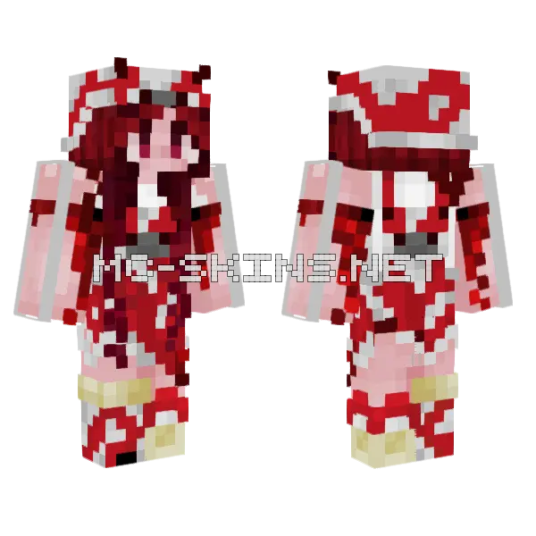Modified Mooshroom Girl Minecraft skin, front and back