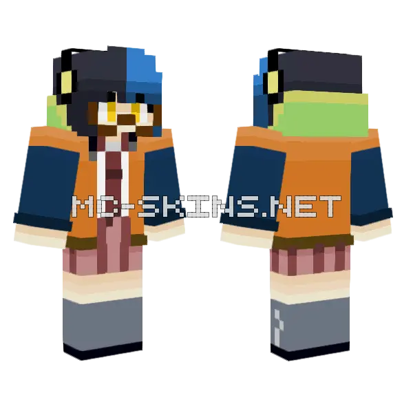 Mogu Lucca Themed Sweater Minecraft skin, front and back