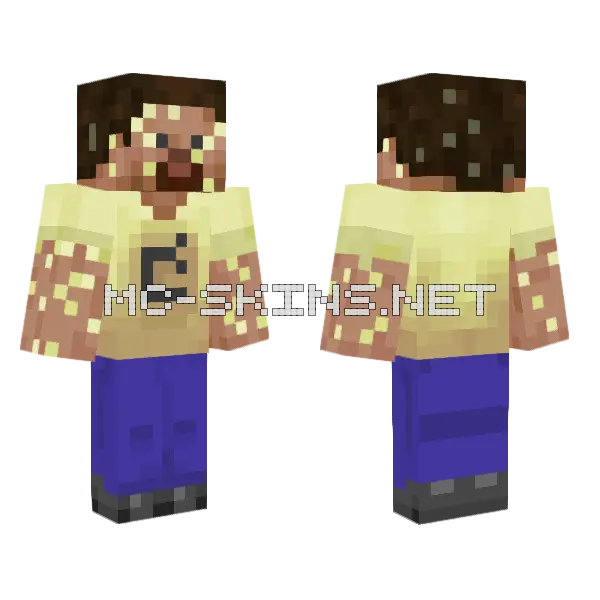 Mojang Chaos Cubed Minecraft skin, front and back