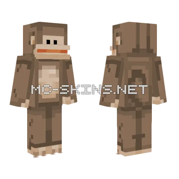 Momkey Minecraft skin, front and back