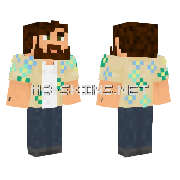 Mona Beard Edit Minecraft skin, front and back
