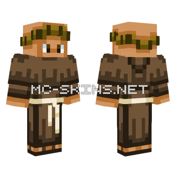 Monk Skintone 1 Minecraft skin, front and back