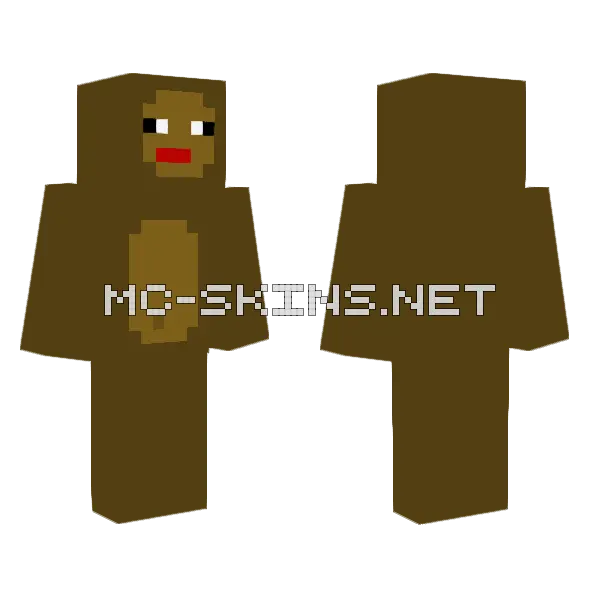 Monke Minecraft skin, front and back