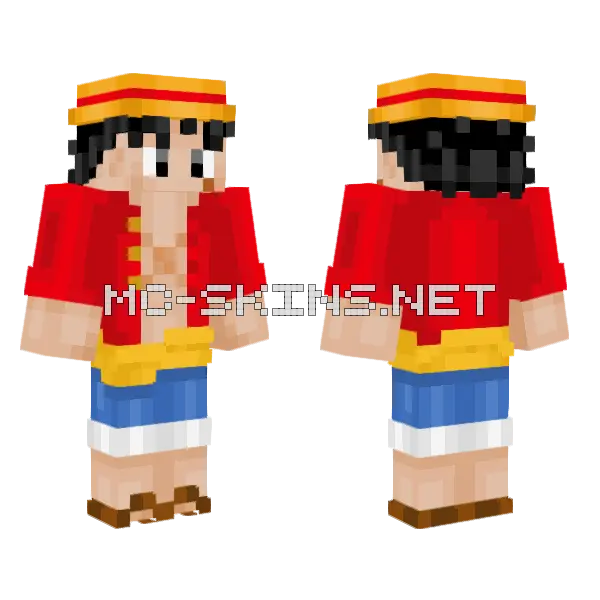 Monkey D Luffy After Time Skip Minecraft skin, front and back