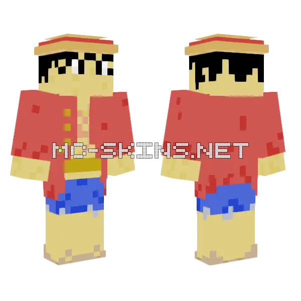 Monkey D Luffy Minecraft skin, front and back