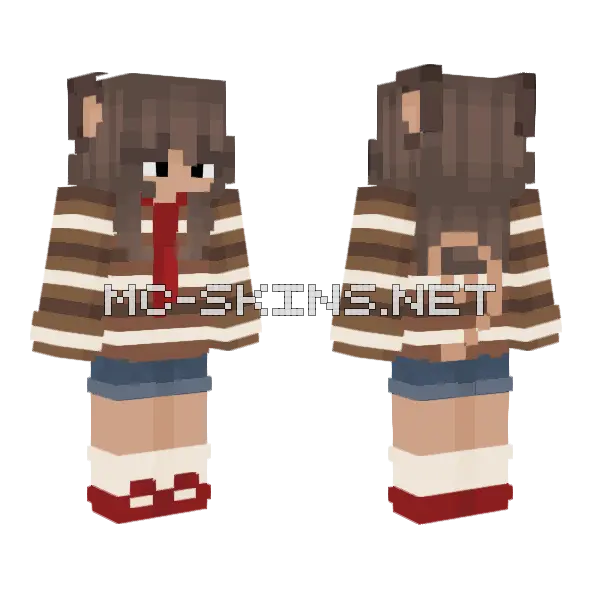 Monkey Girl Minecraft skin, front and back