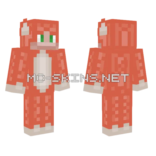 Monkey Orange Blaze Fire Minecraft skin, front and back