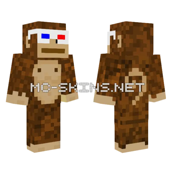 Monkey Tibson Minecraft skin, front and back