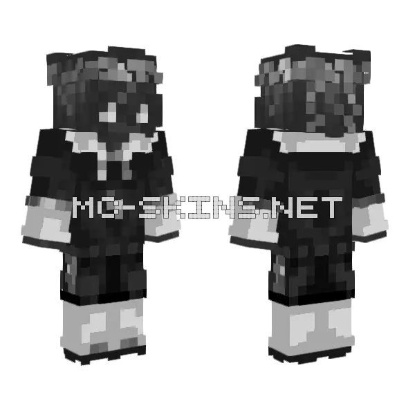Monochromatic Minecraft skin, front and back