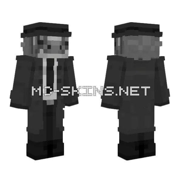 Monochromatic Detective Minecraft skin, front and back