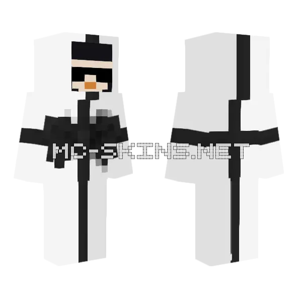 Monochromatic Robot Boy Minecraft skin, front and back