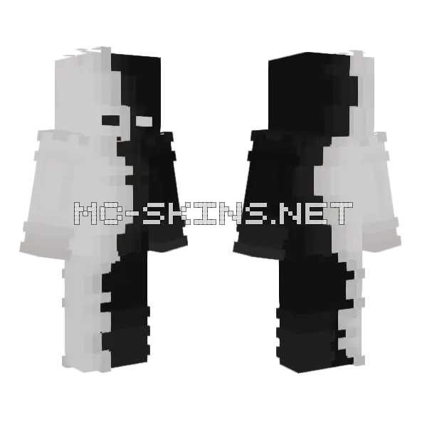 Monochrome Minecraft skin, front and back