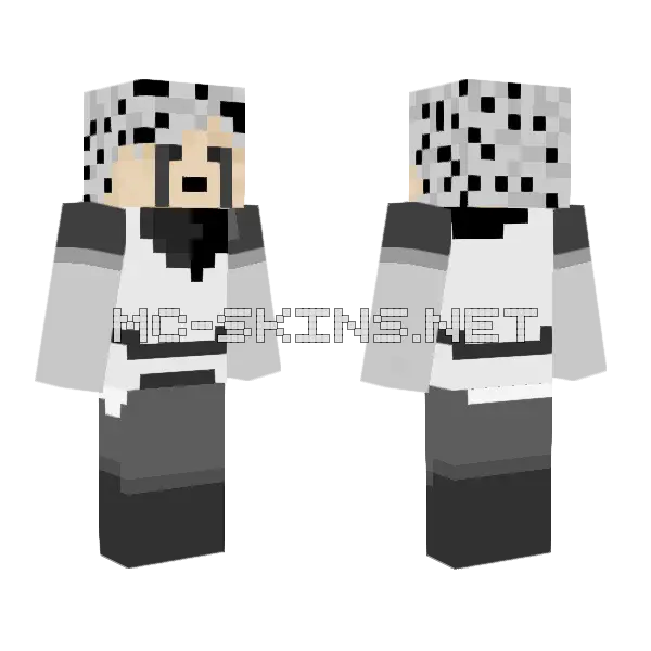 Monochrome Drip Outfit Minecraft skin, front and back