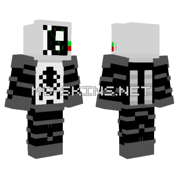 Monochrome Mech Suit, front and back