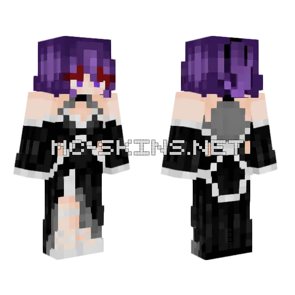 Monochrome Nevivi Minecraft skin, front and back