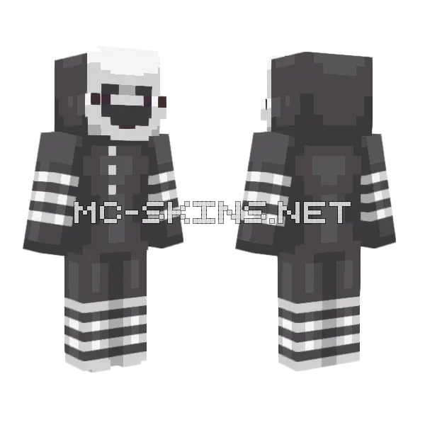 Monochrome Puppet Minecraft skin, front and back
