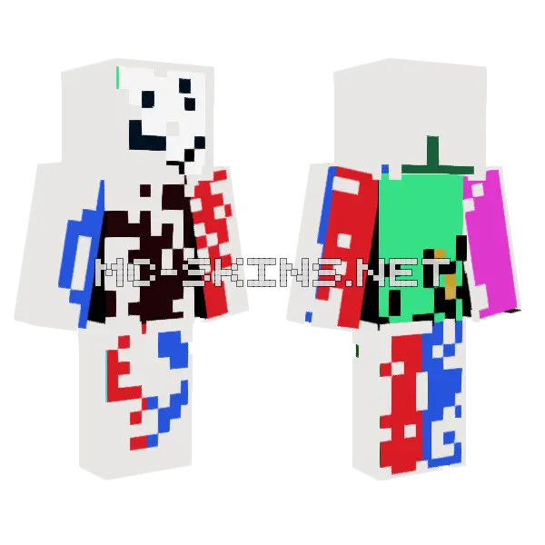 Monogram Broken TV Minecraft skin, front and back
