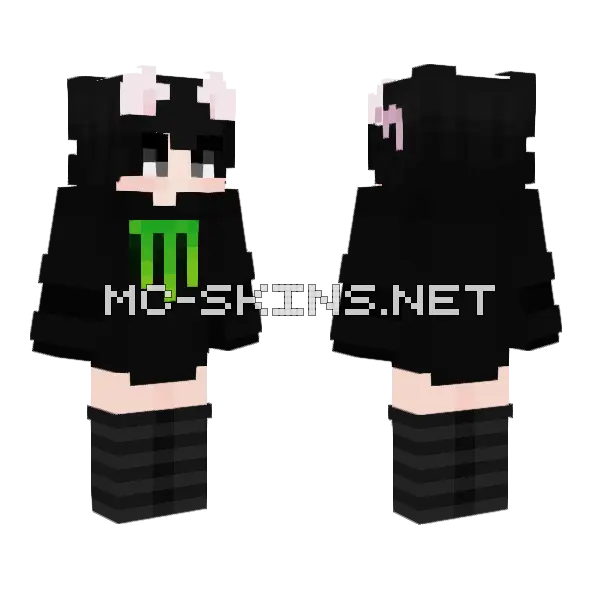 Monstaa Girl Minecraft skin, front and back