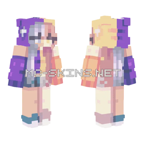 Moon and Sun Collab Minecraft skin, front and back
