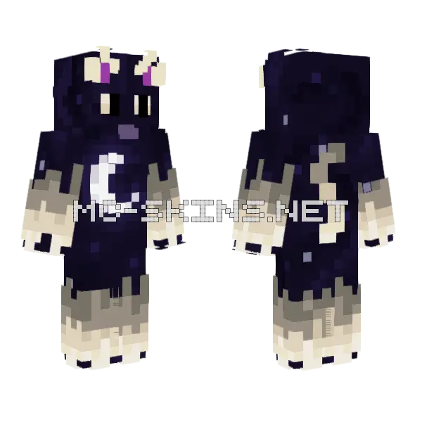 Moon Cat Minecraft skin, front and back