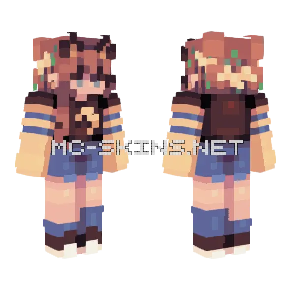 Moon Dipped Roses Minecraft skin, front and back